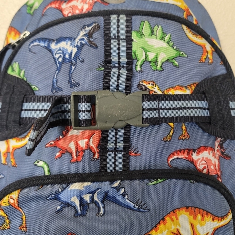 Pottery Barn Kids Blue Dinos Large Mackenzie Backpack Monogram PSA - Picture 11 of 11